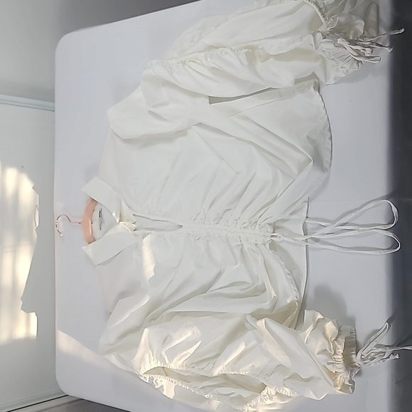 FASHION NOVA Womens SARIYAH POPLIN CROP TOP SHIRT WHITE SIZE 2X *NEW* - Picture 6 of 9